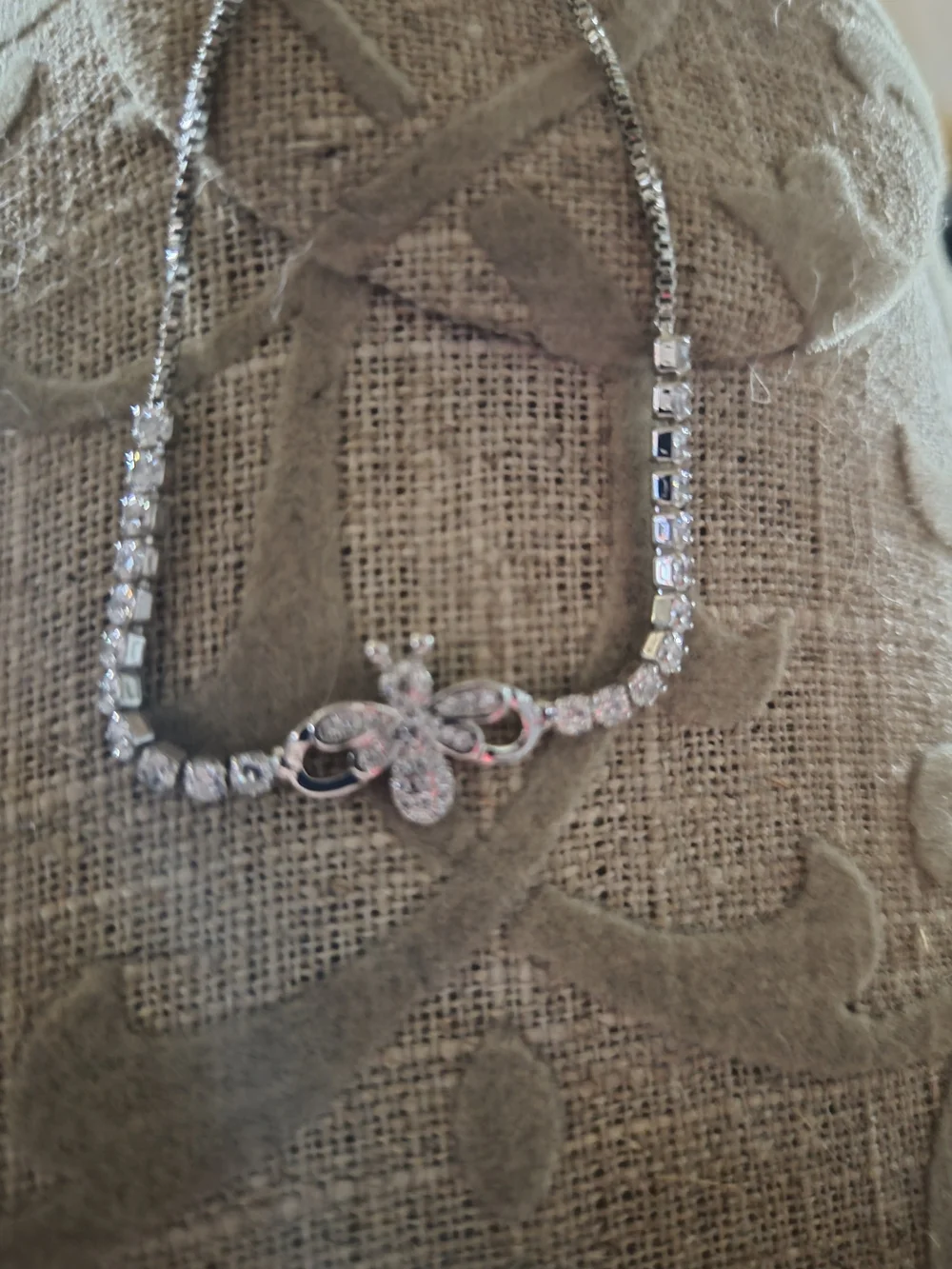 Silver Floral Crystal Necklace - Women Jewelry
